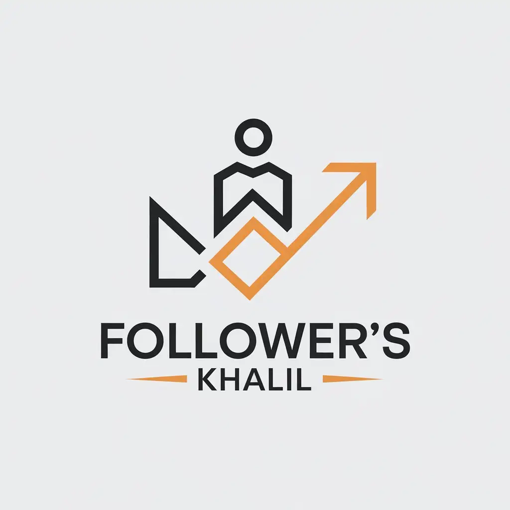 a vector logo design,with the text "Follower's khalil", main symbol:increase followers on social media,Minimalistic,be used in Internet industry,clear background