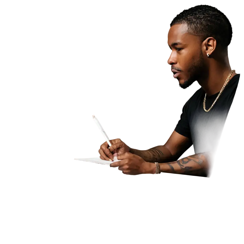 A-Rapper-Writing-a-Book-HighQuality-PNG-Image-for-Creative-Projects