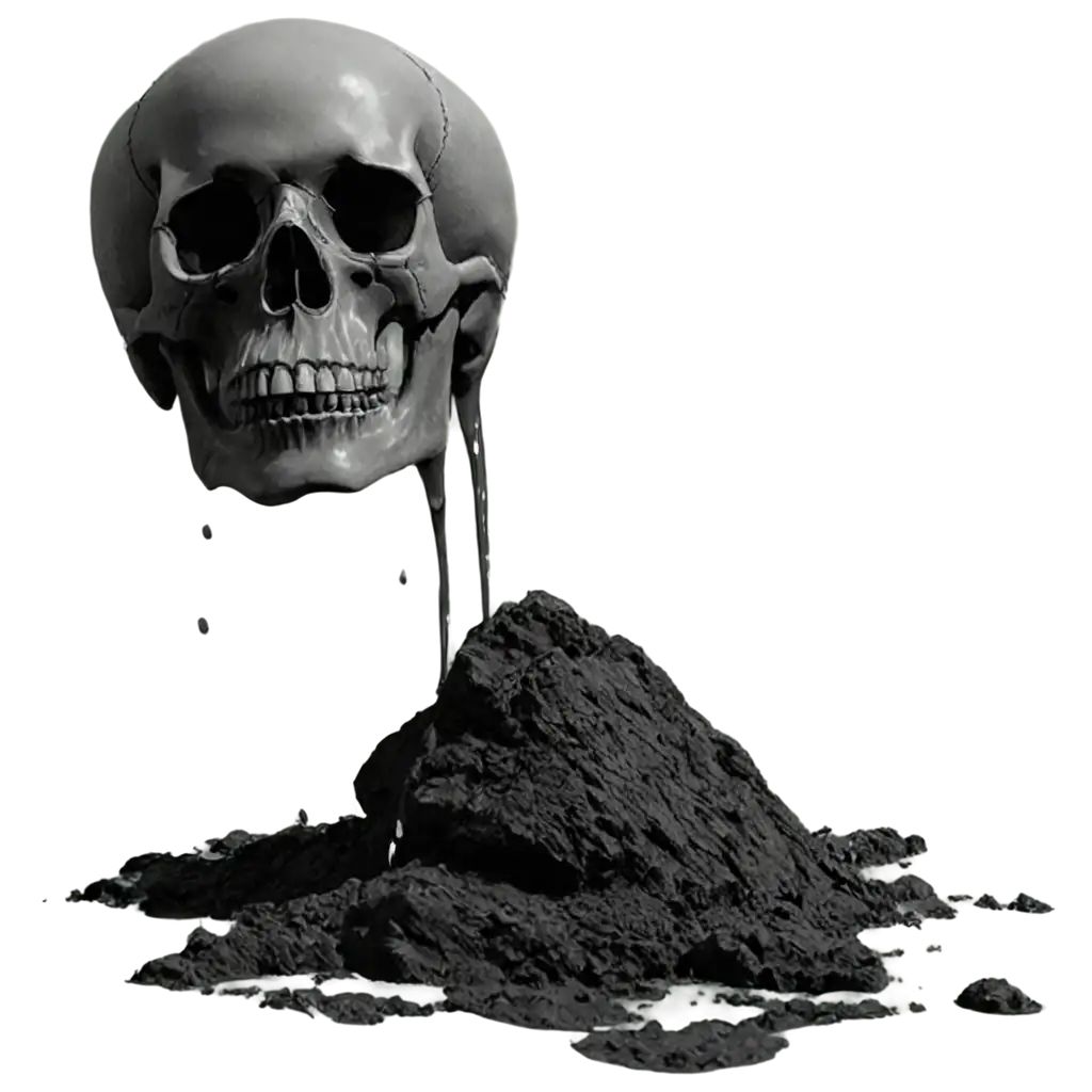 Dynamic-PNG-Image-of-an-SVG-Skull-Melting-on-Ground-Unveiling-Artistic-Meltdown