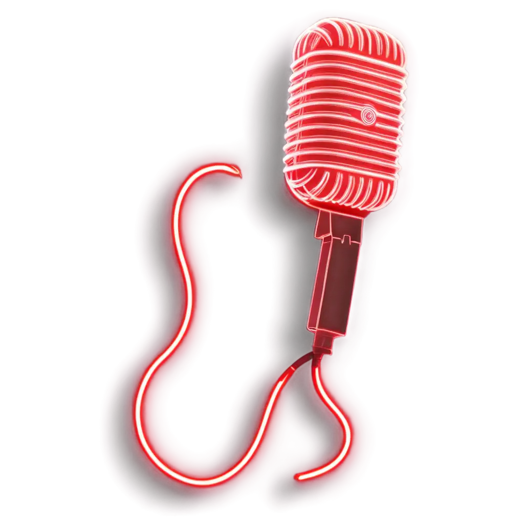 Realistic-Microphone-Icon-Made-in-Red-Neon-Lights-PNG-Enhance-Your-Design-with-Vibrant-Illumination