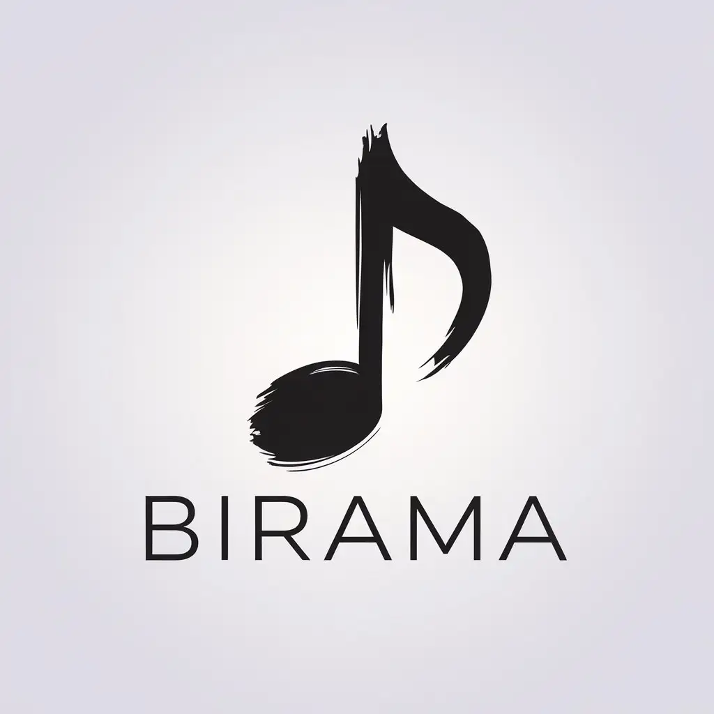 LOGO Design for Birama Minimalistic Artistic Freedom Intelligence with Music Theme