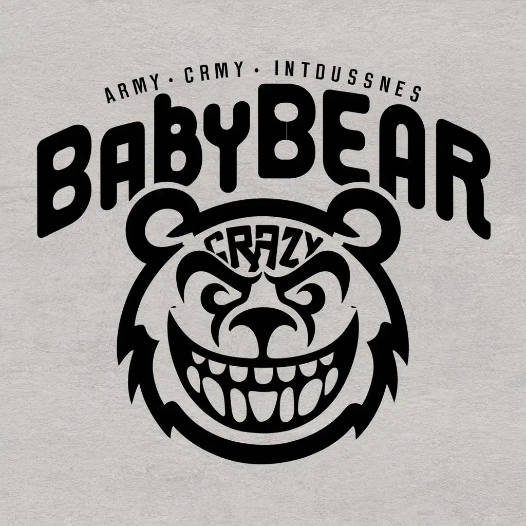 LOGO-Design-For-BabyBear-Crazy-Bear-Symbol-for-Army-Industry