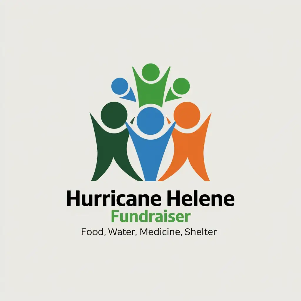 LOGO Design for Hurricane Helene Fundraiser Unity Minimalism and Clarity