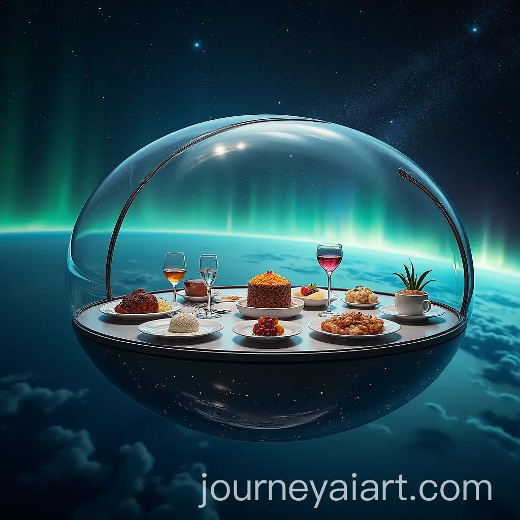 Space-Dining-Experience-in-Orbit-Glass-Capsule-with-Earth-and-Aurora-Borealis-View
