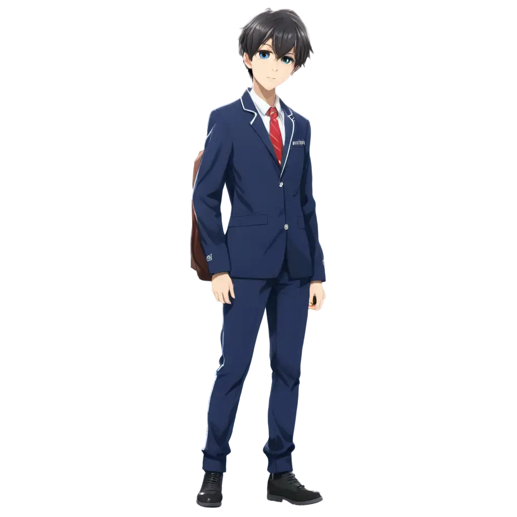 Cute-High-School-Boy-in-Anime-School-Uniform-PNG-Image-Front-View-Full-Body