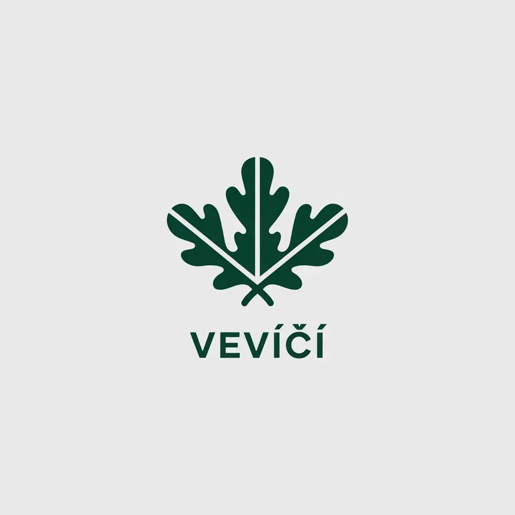 LOGO Design for VEVC Minimalistic Oak Branch Symbol for Retail Industry