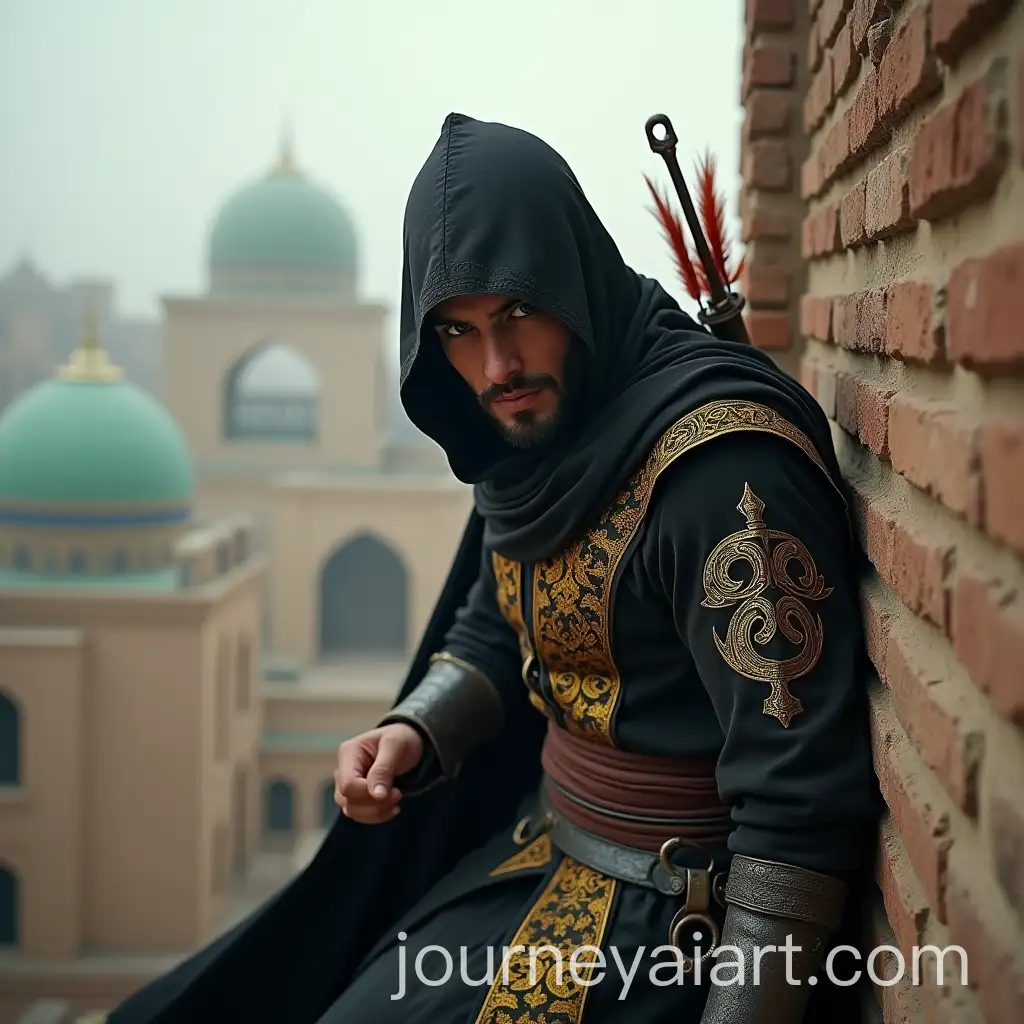 Persian-Assassin-Climbing-a-Caravanserai-Wall-in-Safavid-Era-Tabriz