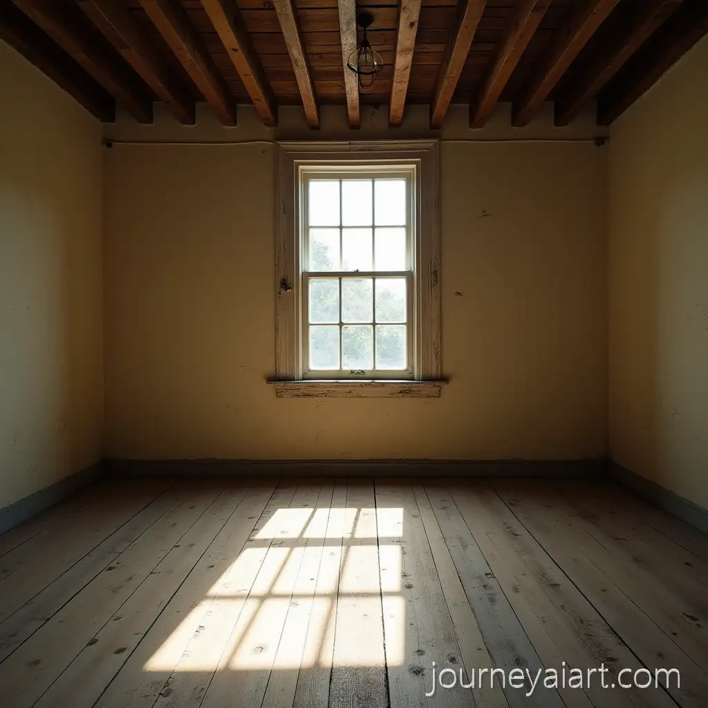 Cottagecore-19th-Century-Empty-Room-with-Sunlight-Streaming-Through-Window