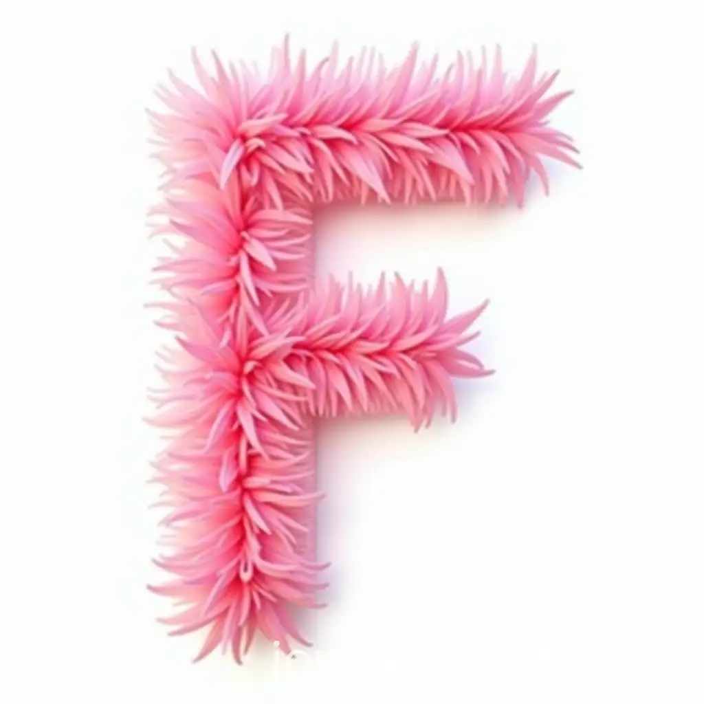Pink-Flamingo-Shaped-Like-Letter-F-on-White-Background
