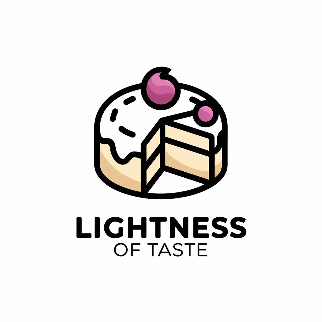 a vector logo design,with the text "Lightness of taste", main symbol:Cake,Moderate,be used in Others industry,clear background