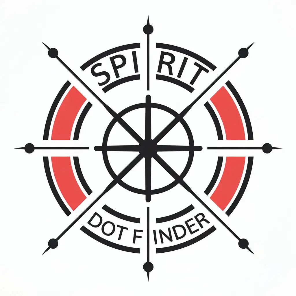 LOGO Design for Spirit Dot Finder Vector Crosshair Theme in Black and Red for Sports Fitness Industry