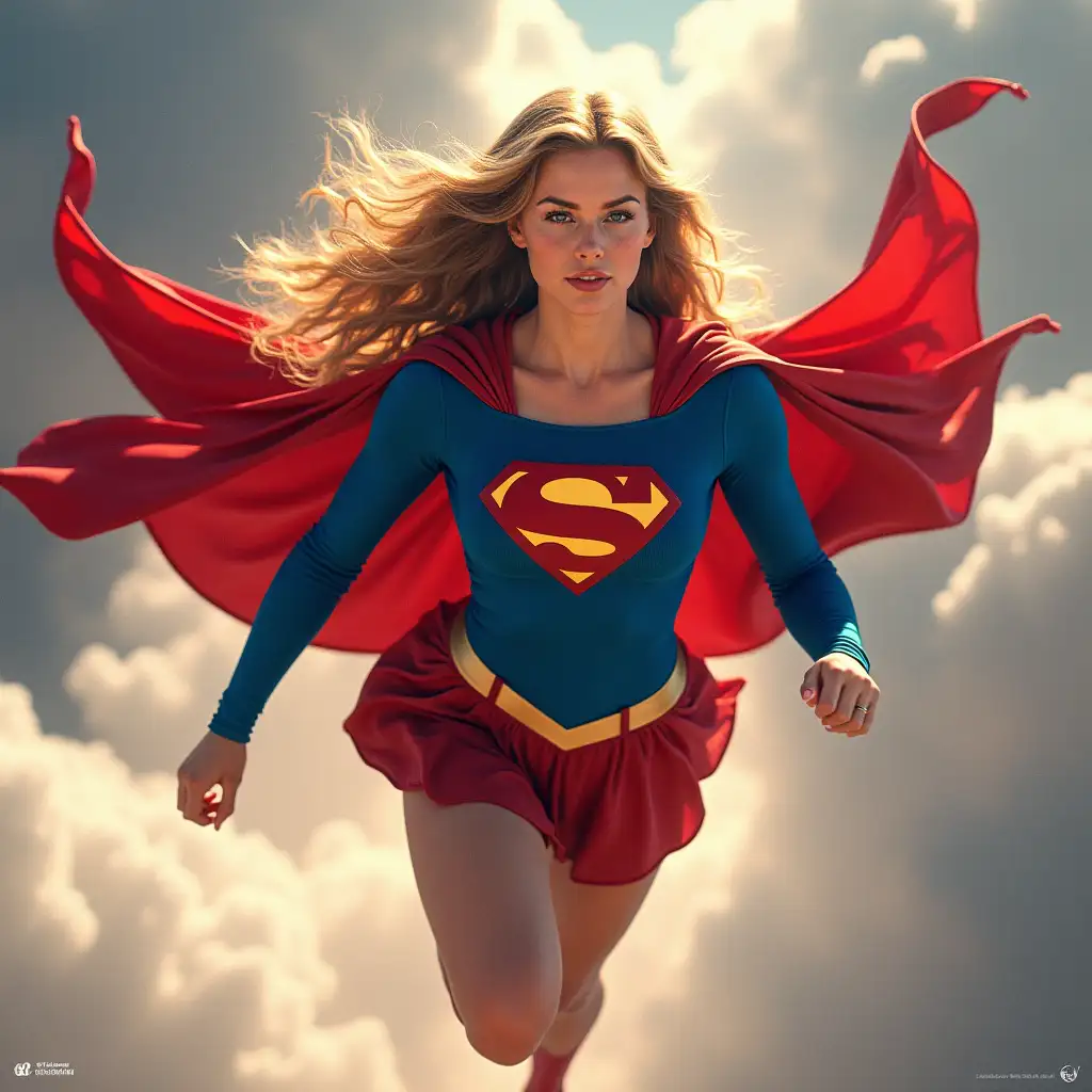 Supergirl from dc comics flying