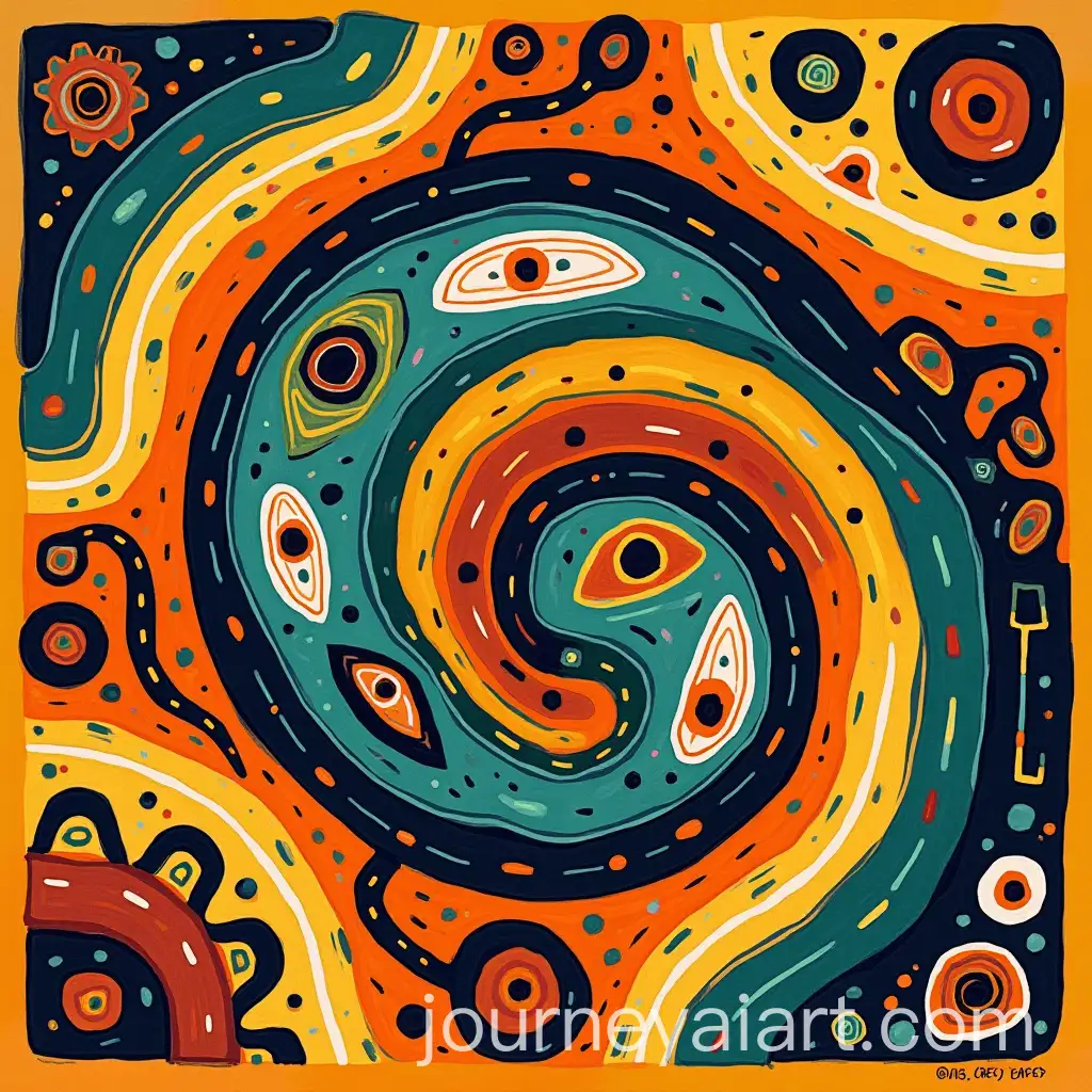 Vibrant-Indigenous-Cree-Art-with-Geometric-Patterns-and-Fluid-Lines