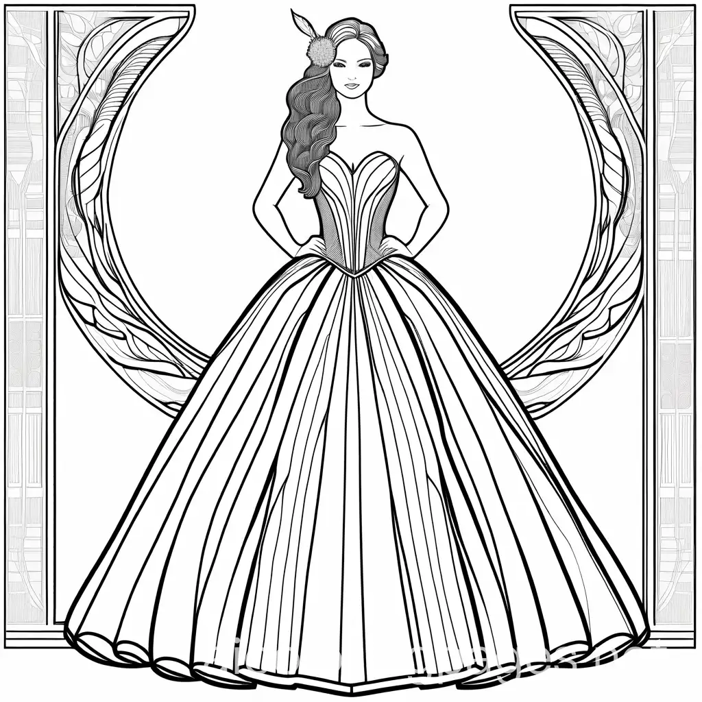 Elegant-Ball-Gown-Inspired-by-The-Hunger-Games-for-Kids-Coloring