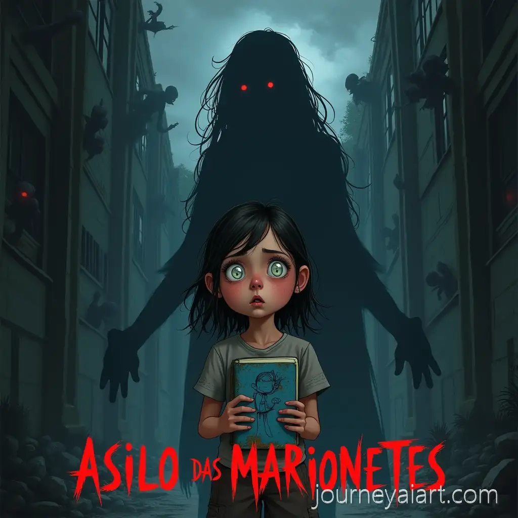 Frightened-Girl-Facing-Shadowy-Entity-in-Haunted-Asylum-Illustration