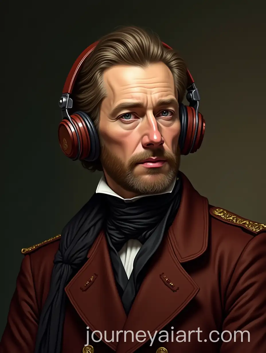 Alexander-Pushkin-in-Headphones-A-Modern-Take-on-the-Iconic-Poet