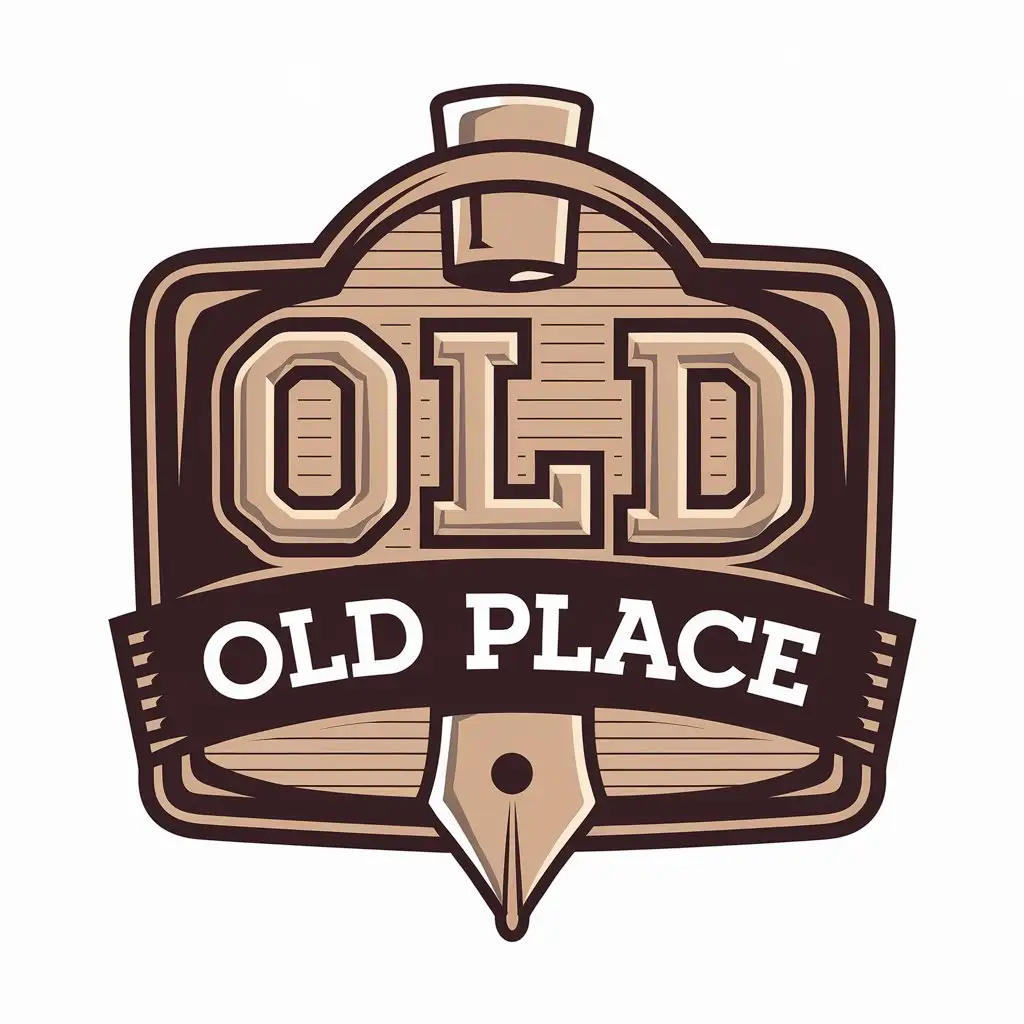 LOGO Design for Old Place Pen Symbol with Cute and Moderate Style on Clear Background