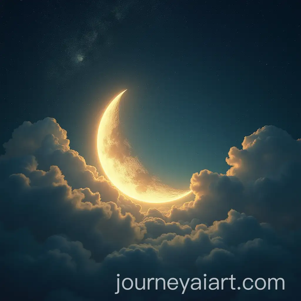 Half-Moon-with-Sunbeams-and-Starry-Sky