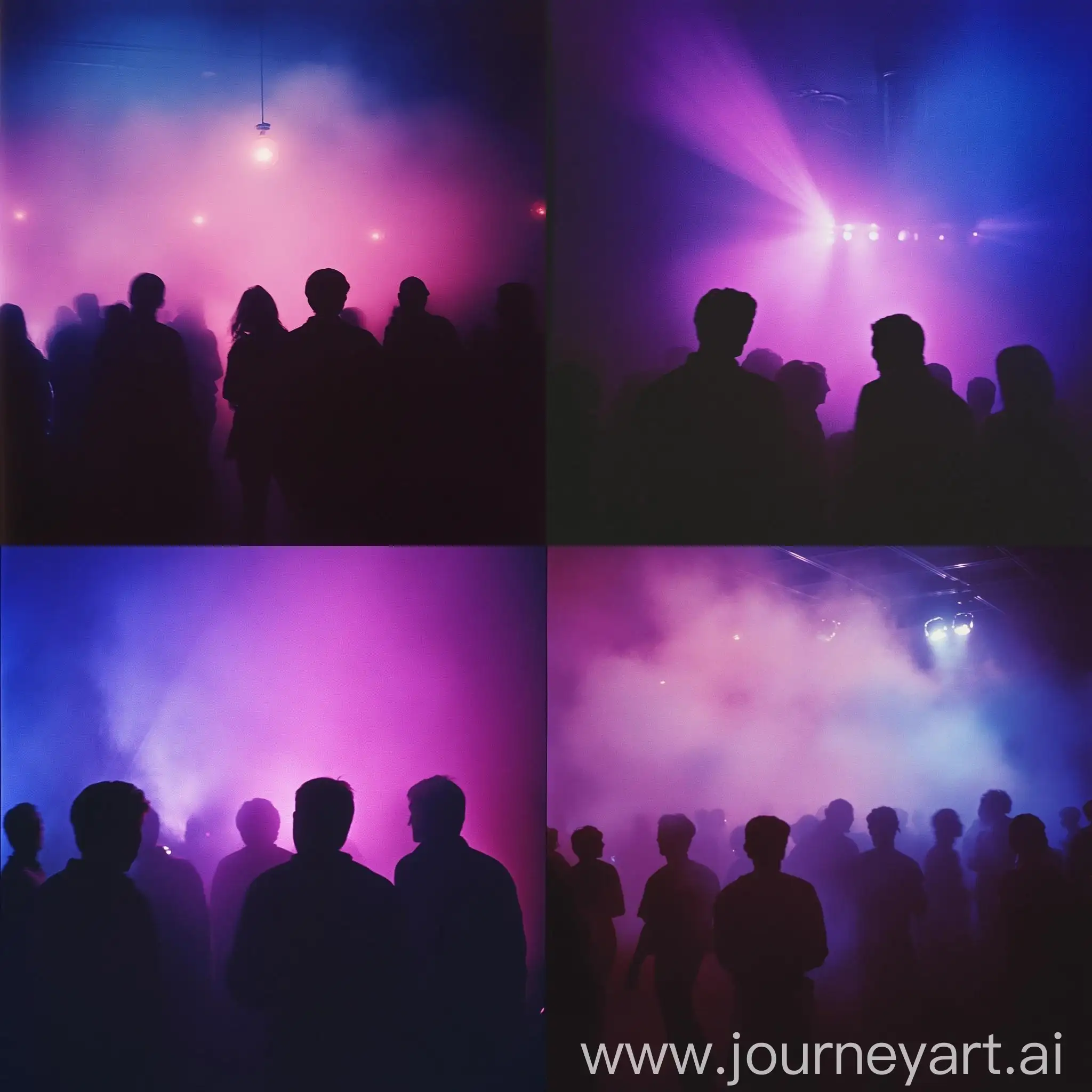 Silhouetted-Crowd-at-Nightclub-with-Purple-and-Blue-Lights