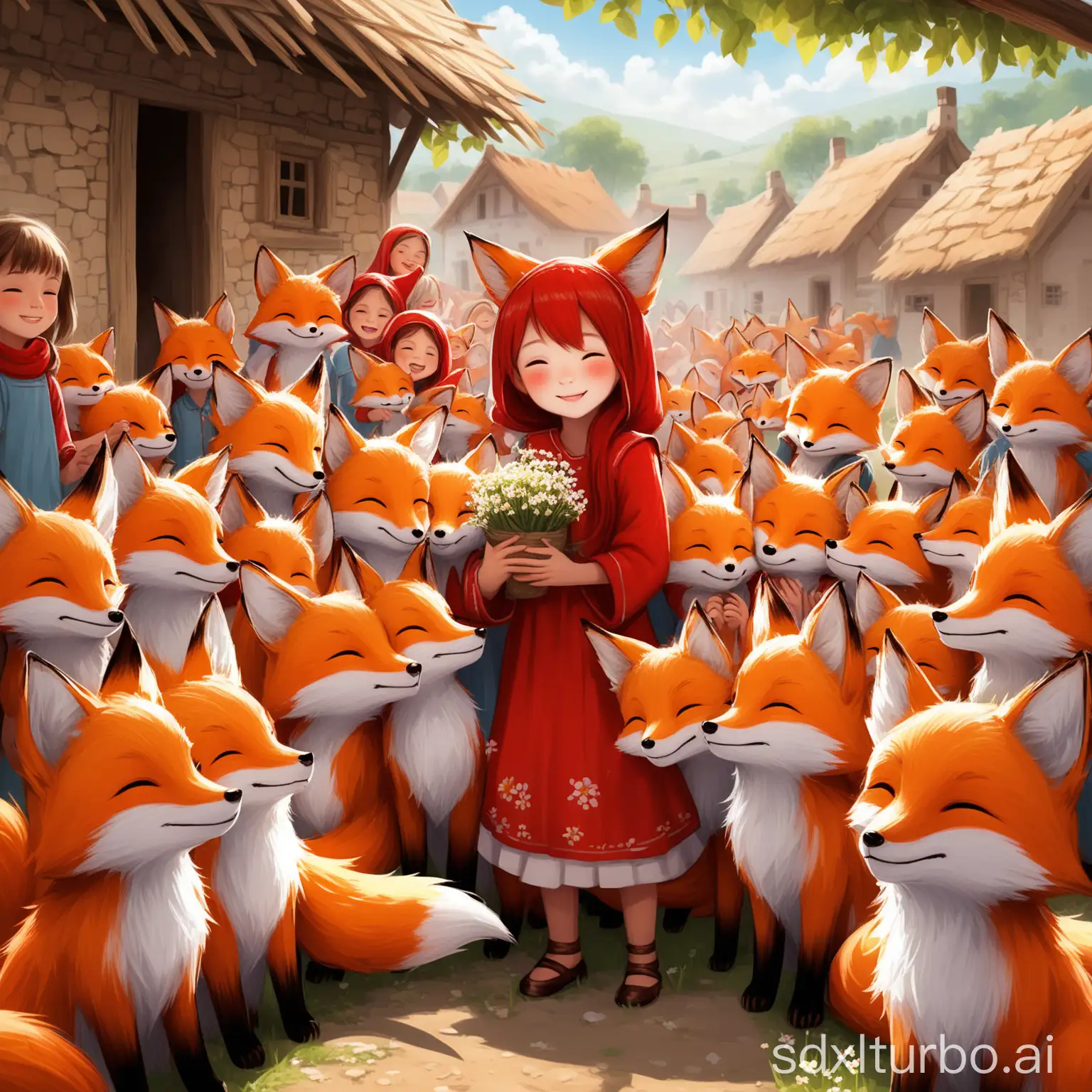 Little-Fox-Red-and-the-Children-Creating-a-Warm-Community-of-Love-and-Happiness