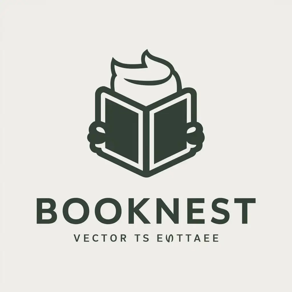 LOGO Design for BookNest Youthful Book Icon on a Clear Background