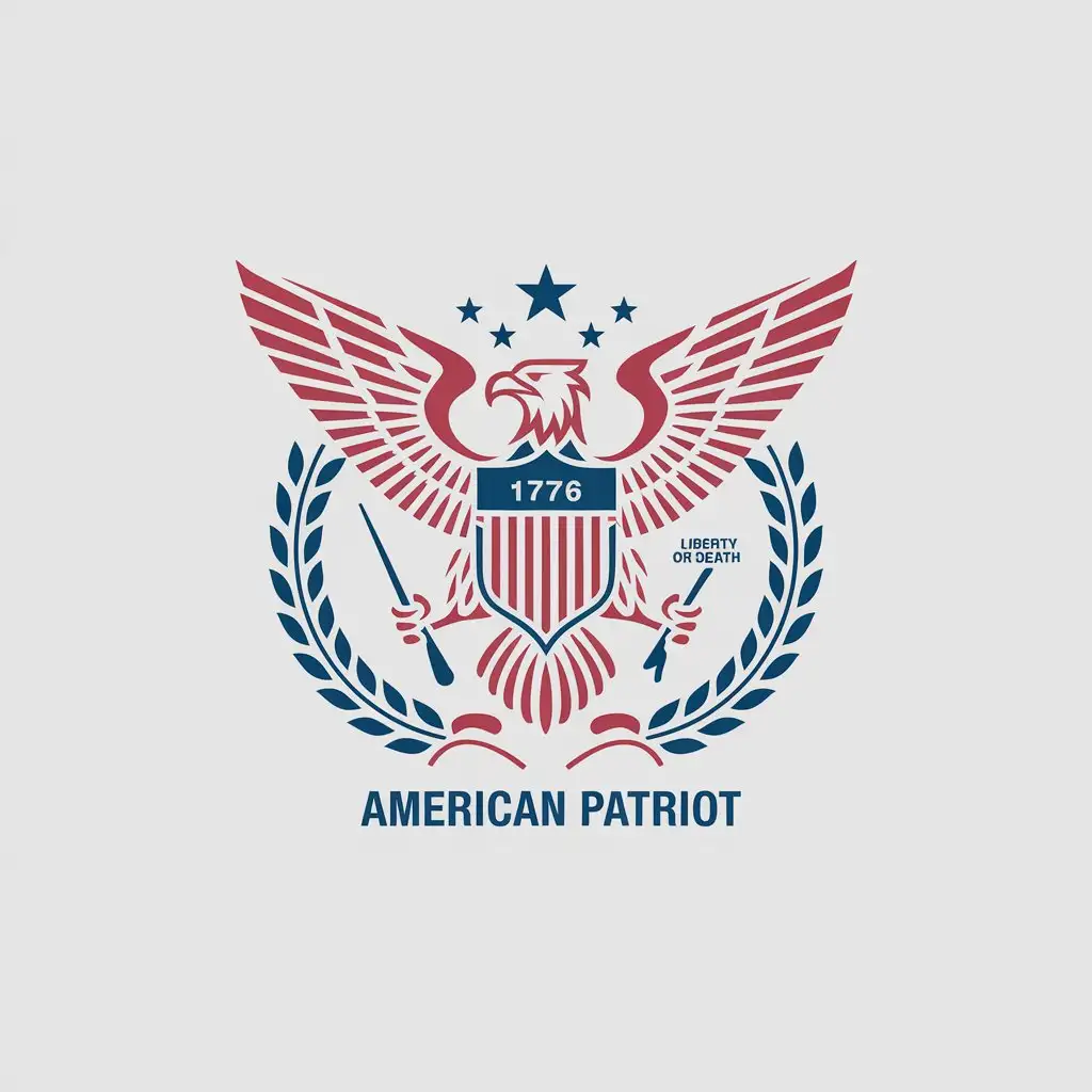 LOGO Design for American Patriot 1776 Eagle Symbol in Vector Format