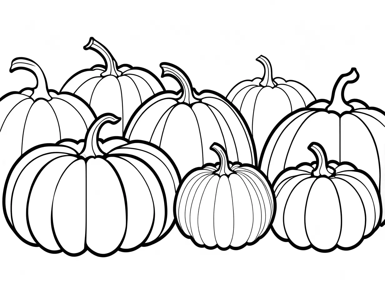 Pumpkins-in-a-Row-Coloring-Page-Simple-Line-Art-for-Kids