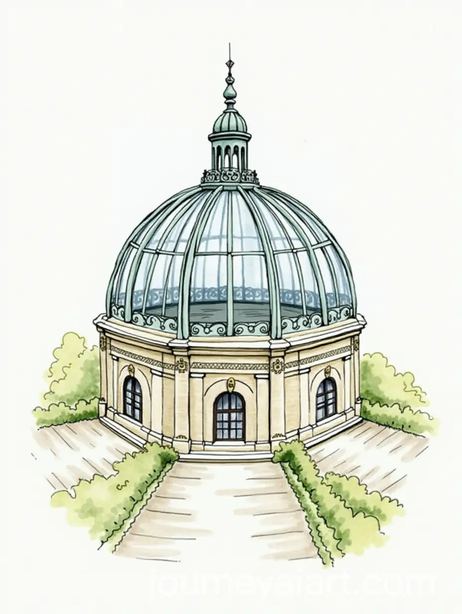 Stunning-Glass-Dome-Architecture-Sketch
