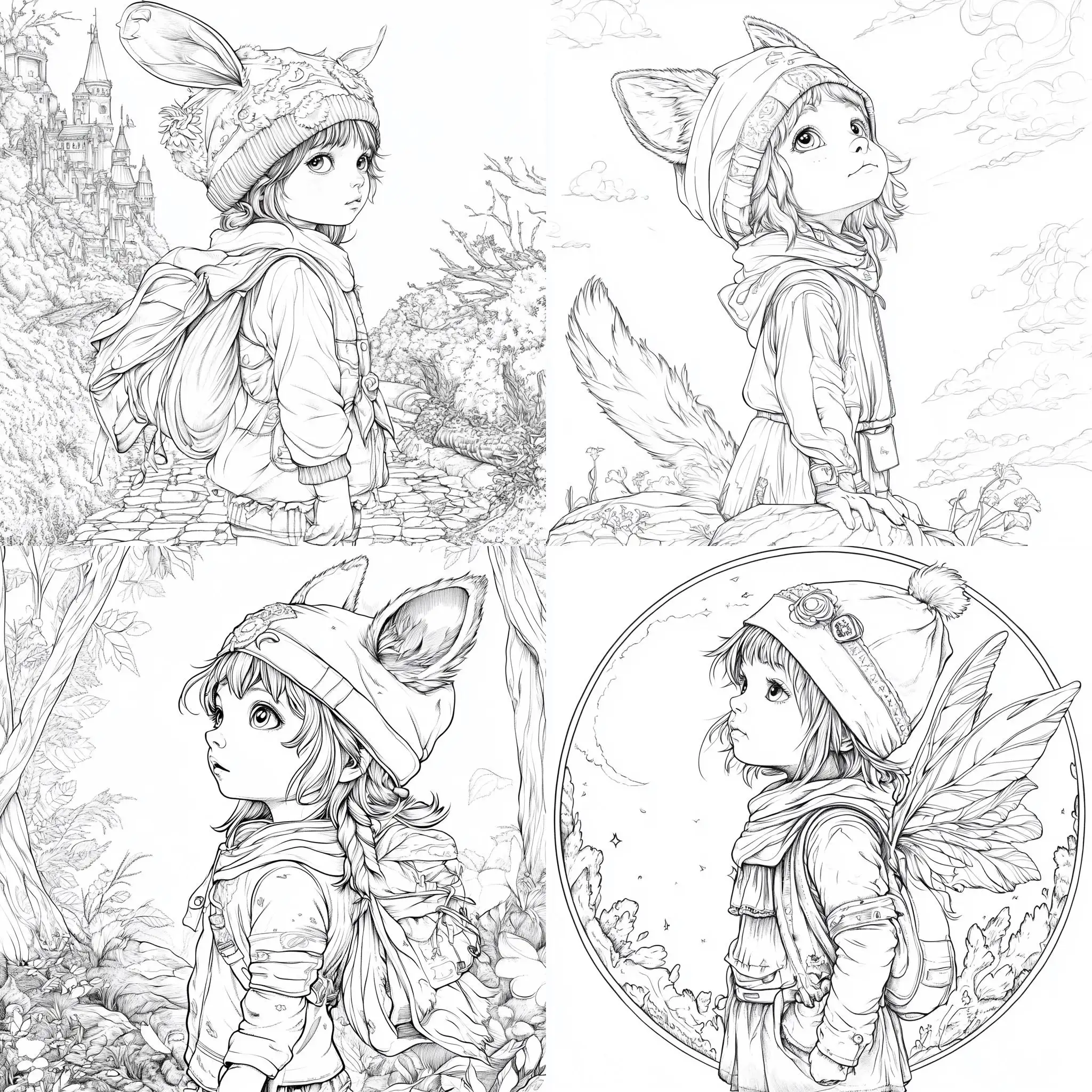 Young-Woman-Coloring-in-a-Book-with-Black-and-White-Illustrations