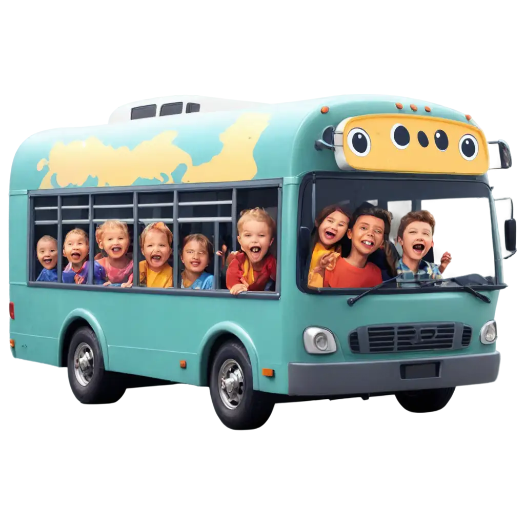 Animated-Fun-Cartoonish-Bus-with-Smiling-Children-PNG-Image-for-Bright-and-Cheerful-Designs