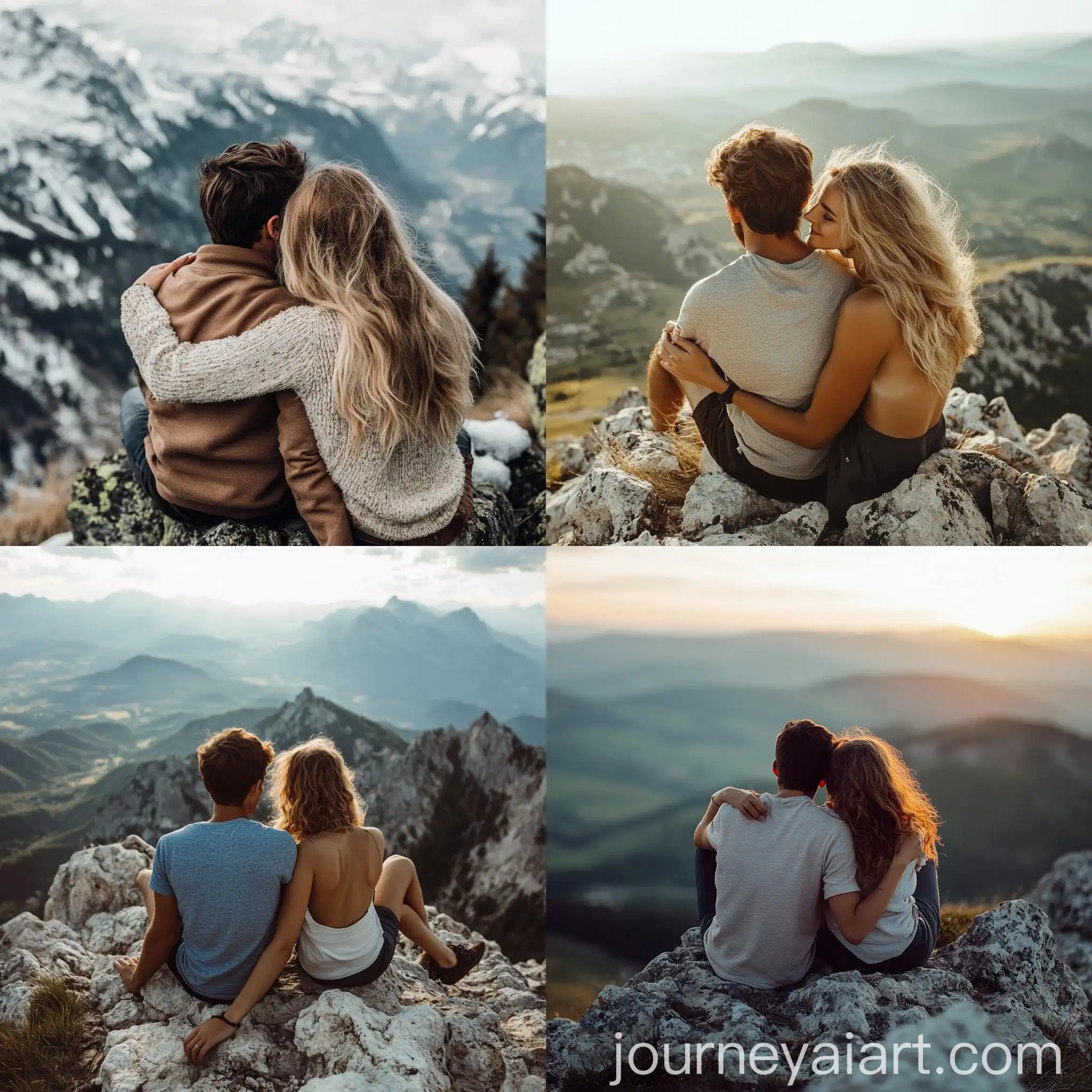 Couples-Enjoying-Serene-Mountain-View