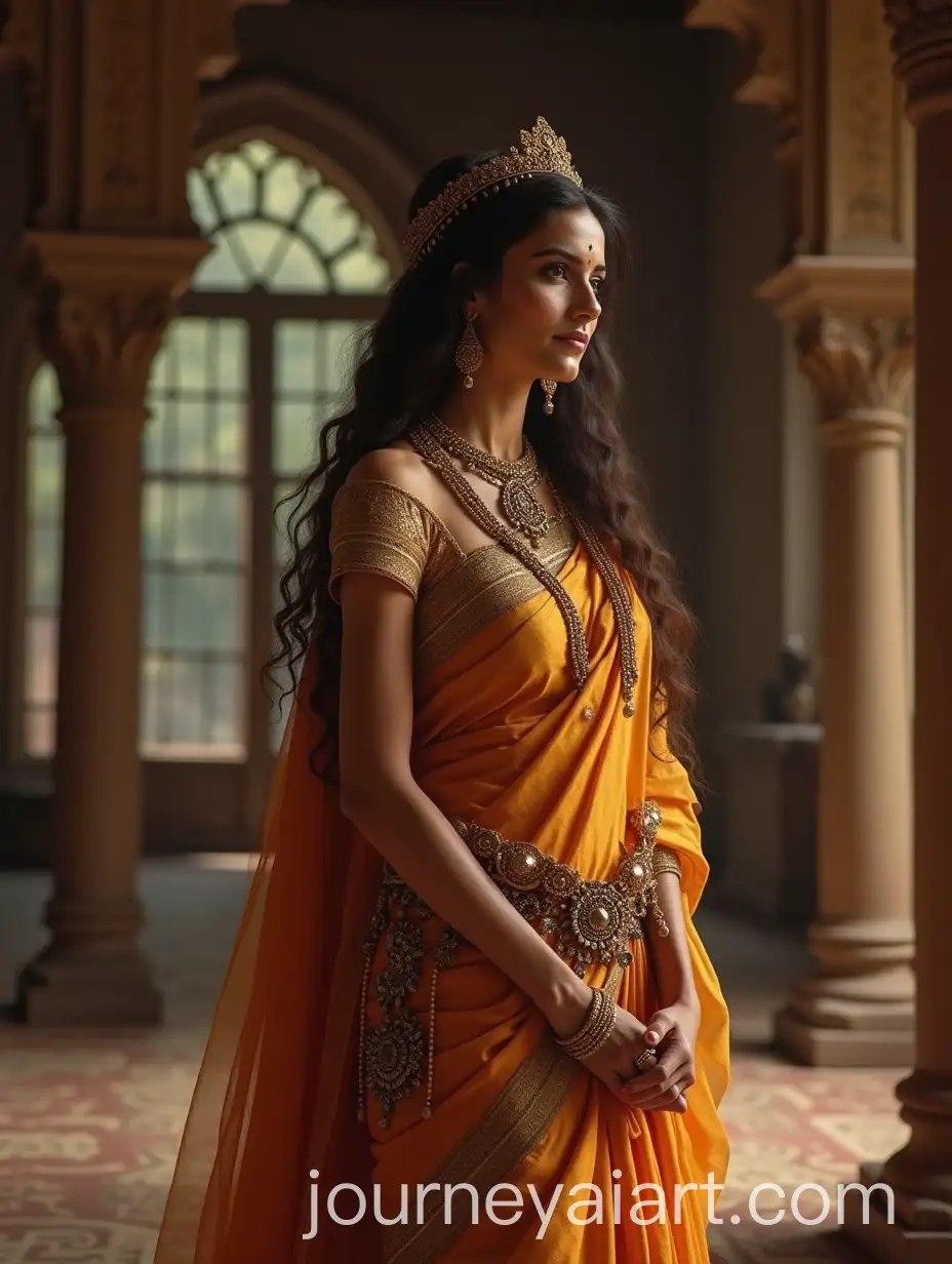 Majestic-Ancient-Indian-Queen-in-Regal-Palace-Setting