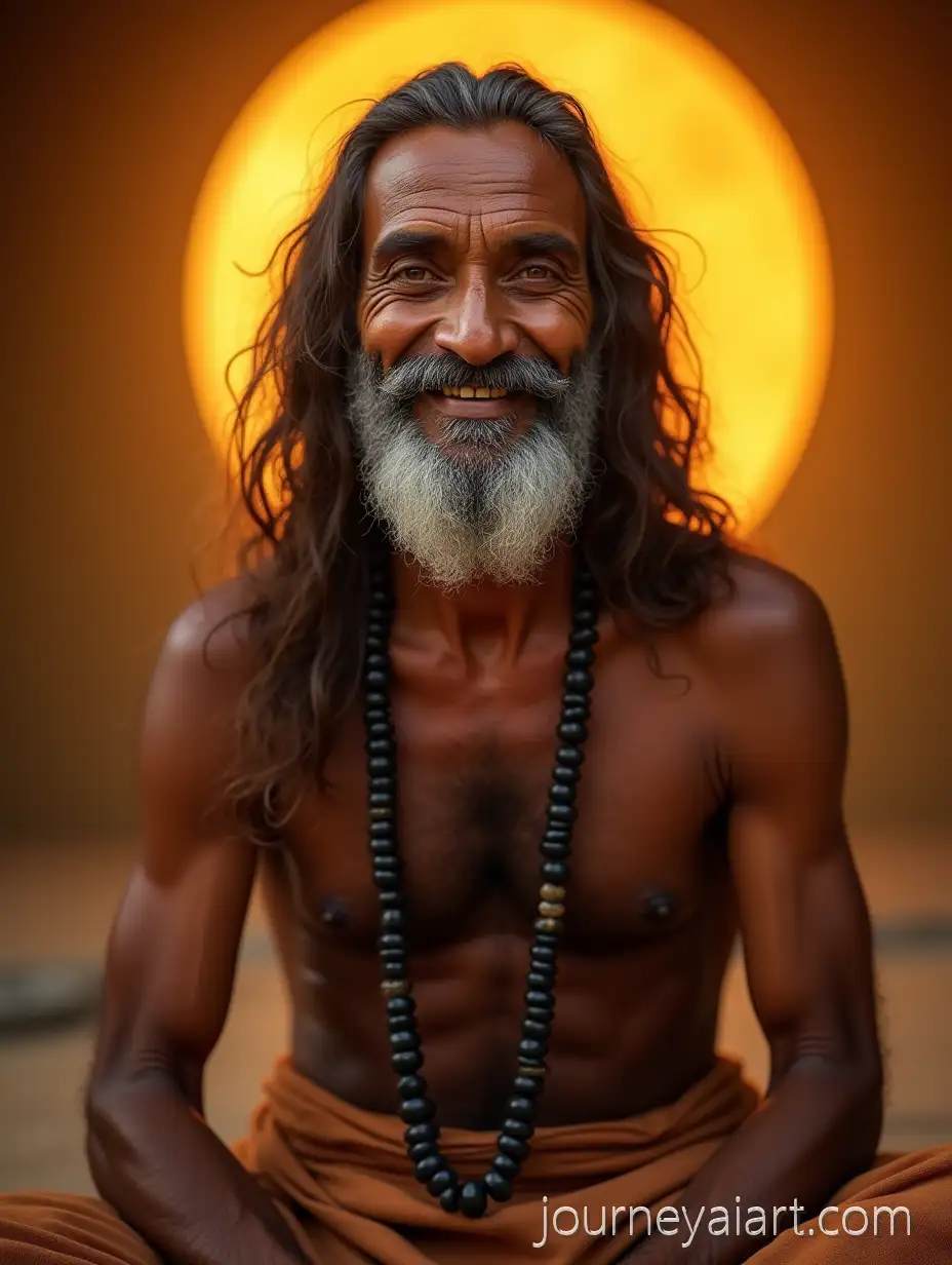 Indian-YIndian-yogi-meditationogi-in-Meditation-with-Rudraksha-Mala-and-Golden-Aura