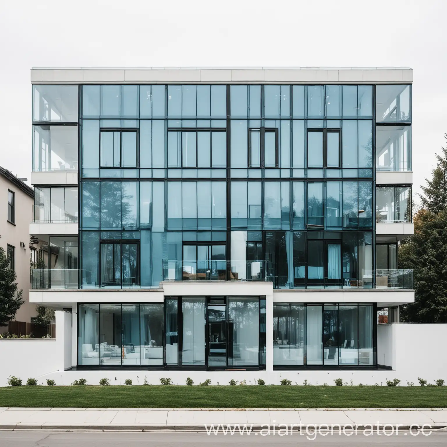 Modern-MultiStory-House-with-Large-Blue-Glass-Windows