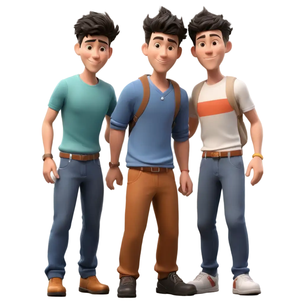 PNG-Image-of-Friendship-Day-Two-Guys-Celebrating-Friendship-in-3D-Model