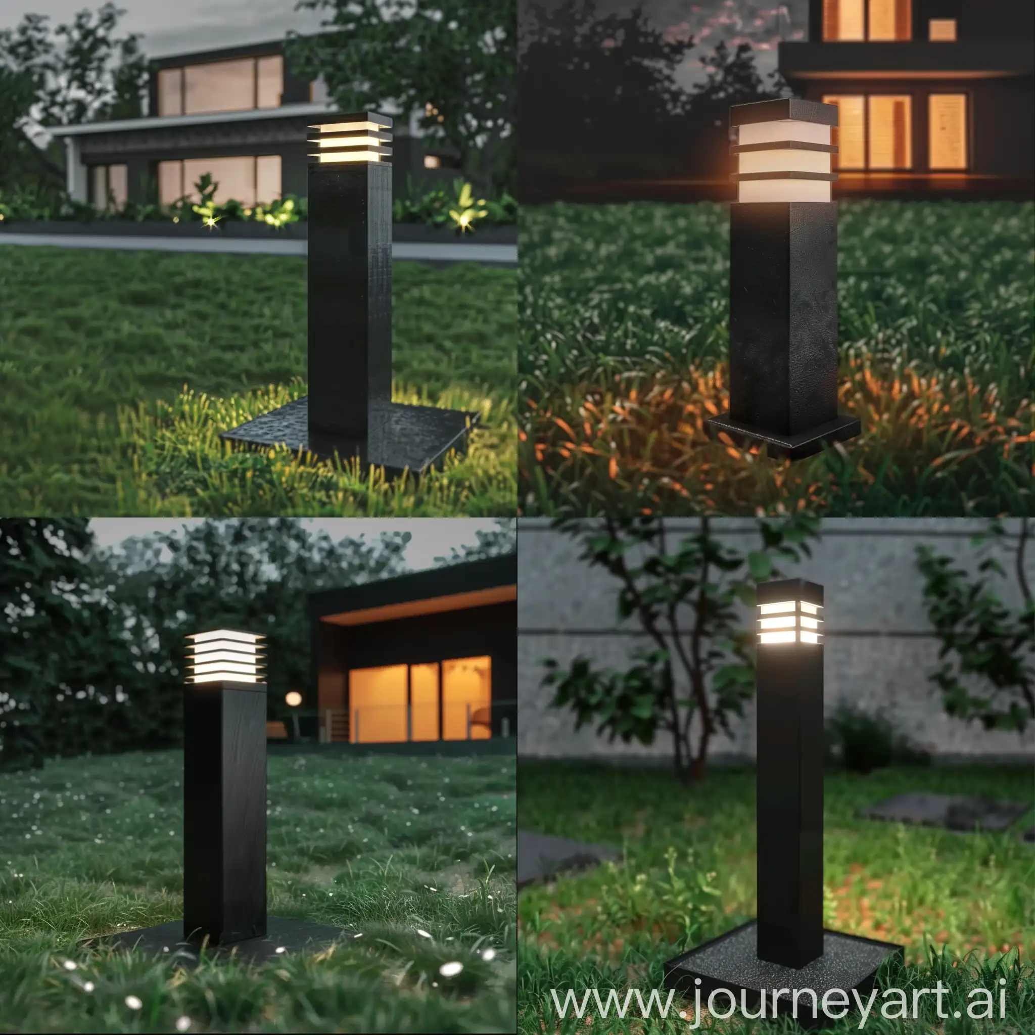 Modern-House-Lamp-on-Green-Lawn