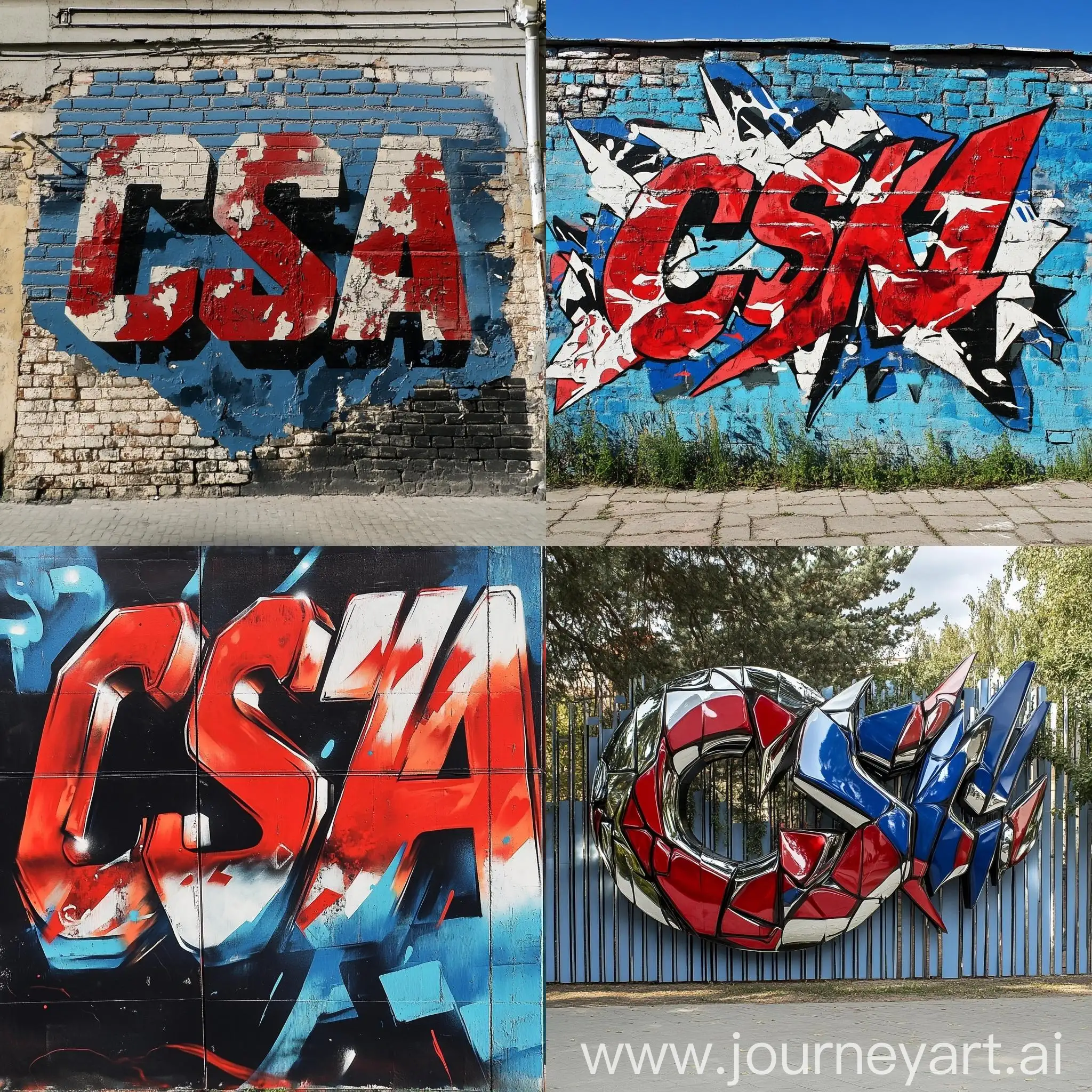 Graffiti-Art-Featuring-CSKA-Text-in-Red-Blue-Chrome-and-Black-Colors