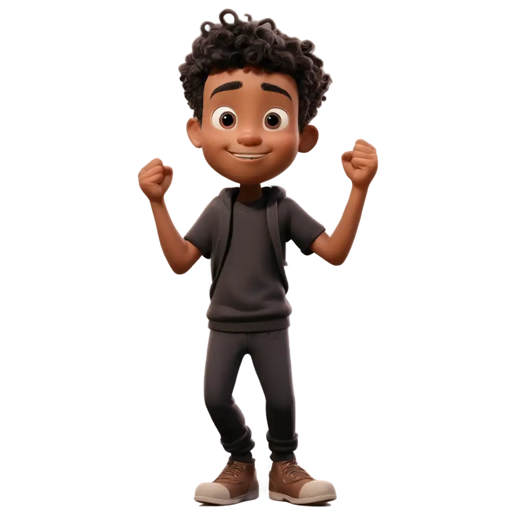 Cool-Brown-Boy-in-Black-Clothes-Thanking-HighQuality-PNG-Image-for-Creative-Projects