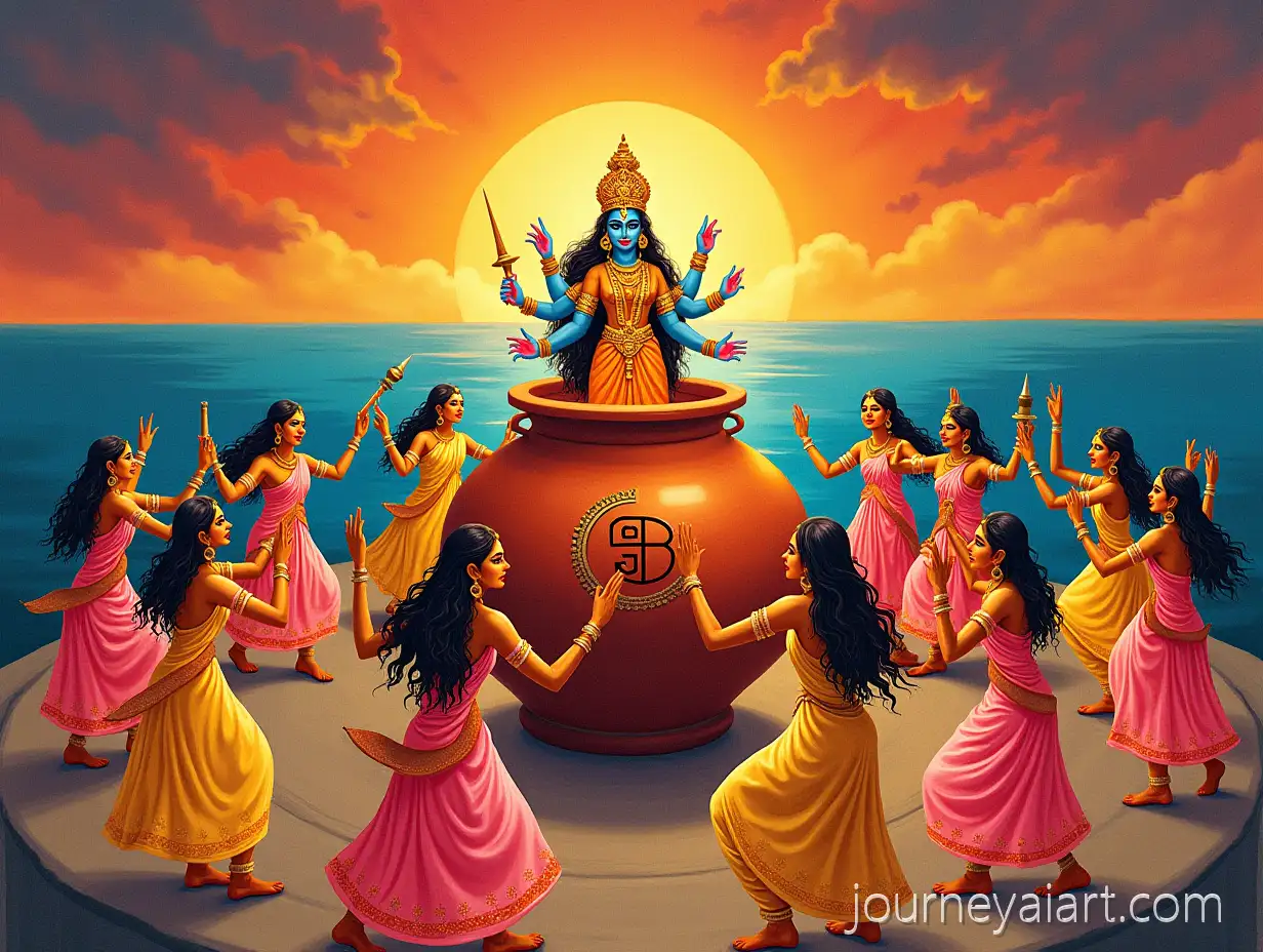 Batukamma-festival-danceEnergetic-Batukamma-Festival-Dance-with-Deity-and-Traditional-South-Asian-Clothing