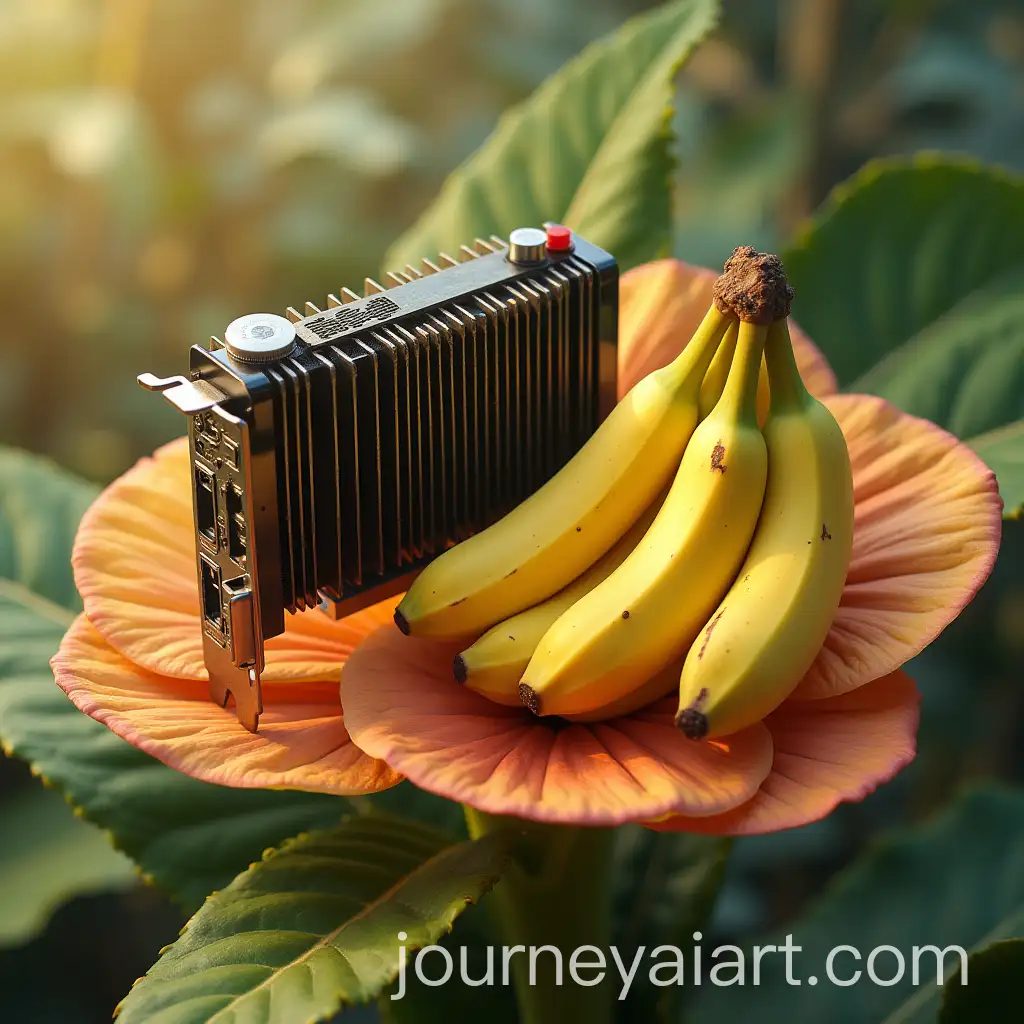 Radiator-from-Video-Card-Surrounded-by-Bananas-on-Petals