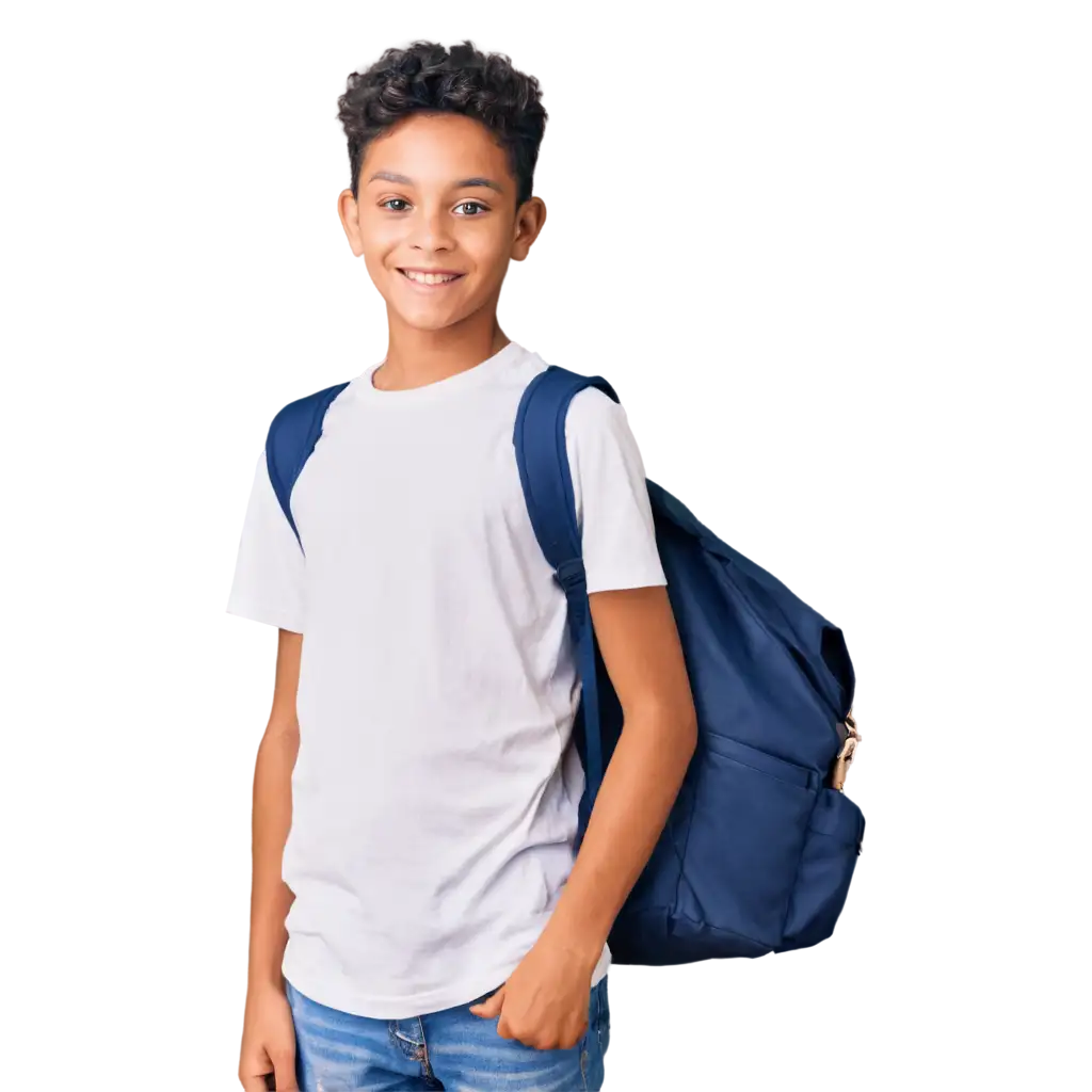 Smiling-11YearOld-Black-Male-School-Student-PNG-Image-with-Backpack-and-White-TShirt