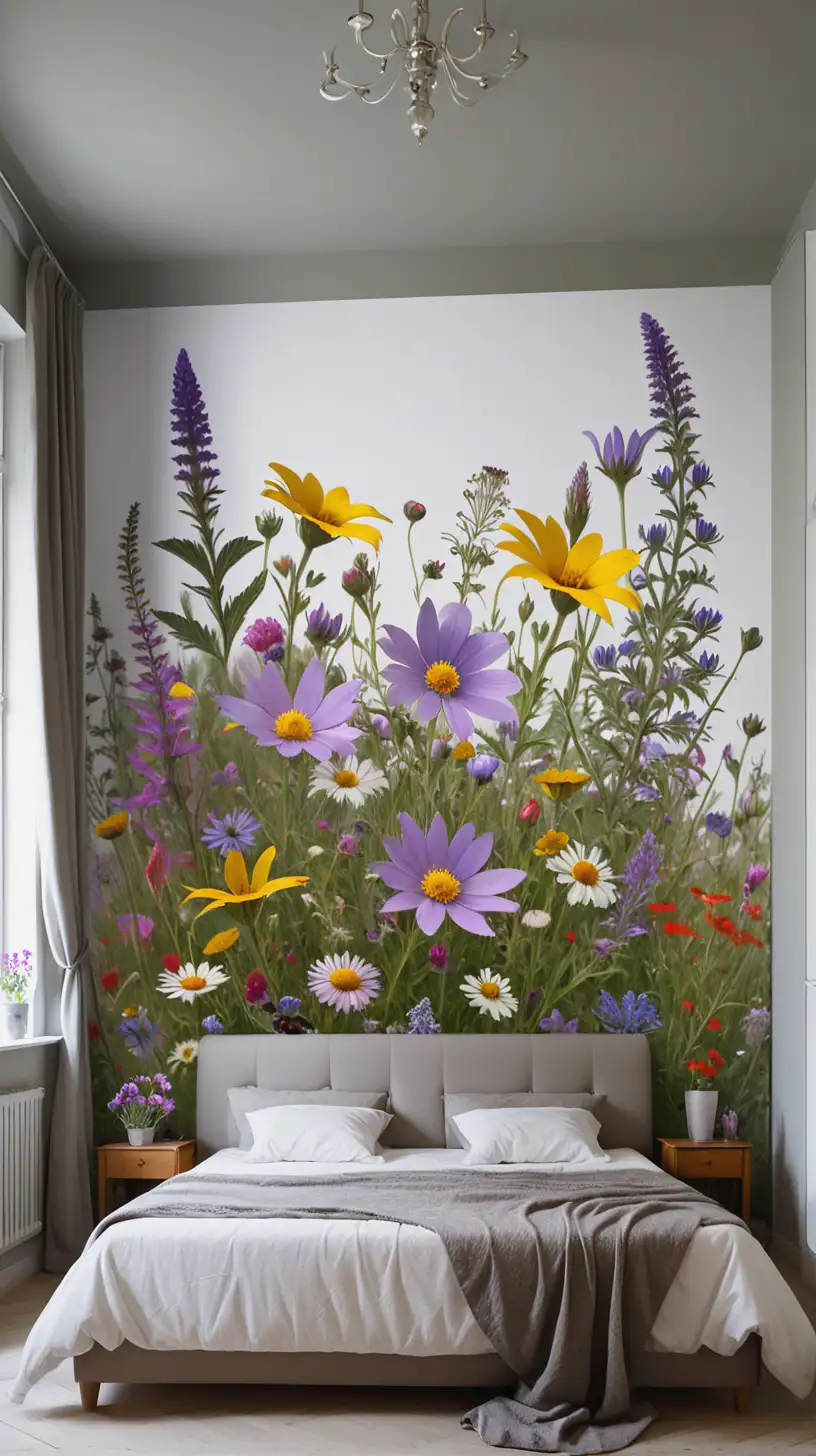 Wild Flowers in Parallel SpaceTime Bedroom FrescoSecco