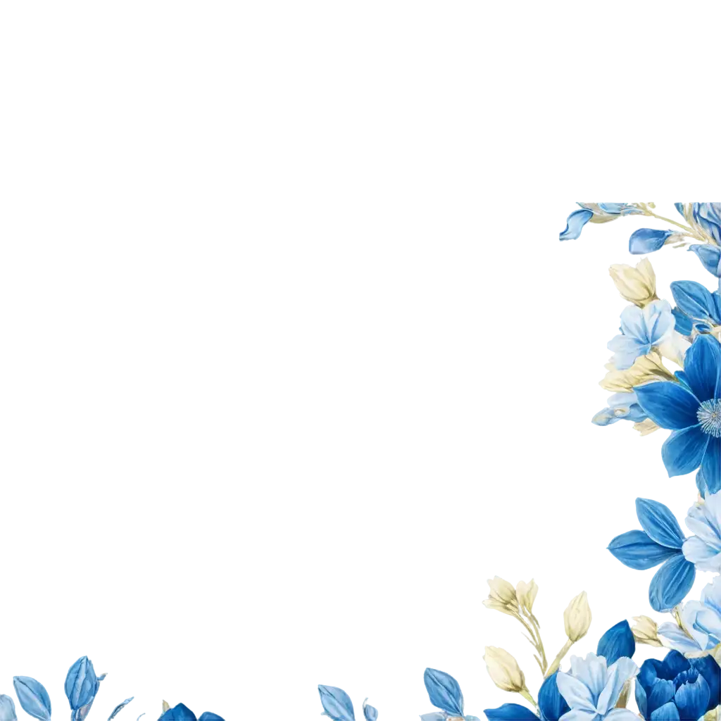 Blue-Floral-Border-Graphic-PNG-for-Elegant-and-Versatile-Designs