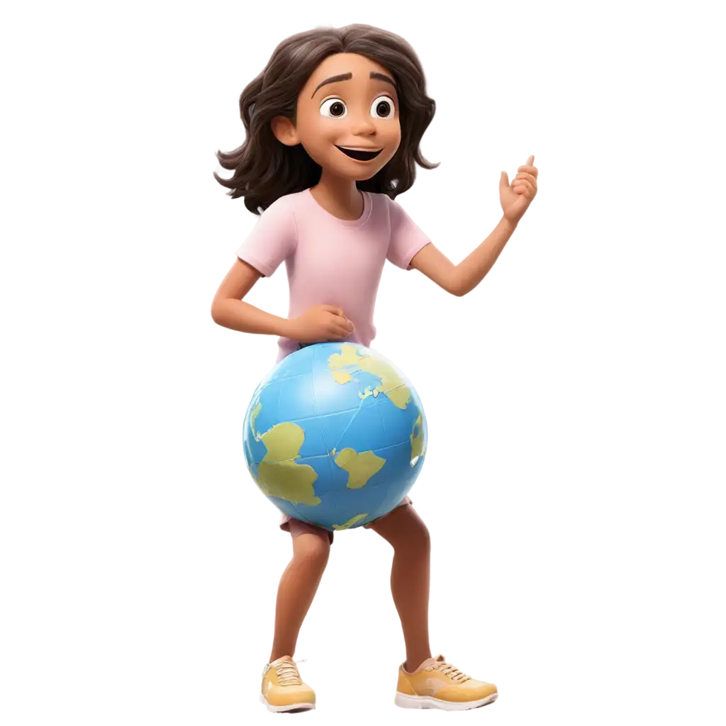 Bambini-Stile-Pixar-Dancing-on-a-Laughing-Globe-PNG-HighQuality-Vibrant-Playful-Imagery