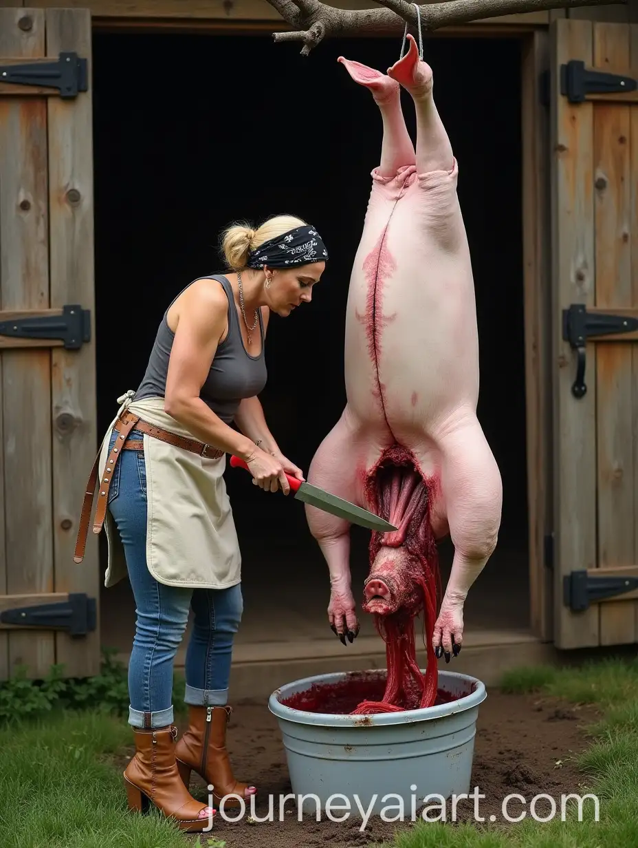 Mature-Woman-Carving-Entrails-from-Skinned-PigAI-Art-Prompt-Expansion-in-Rustic-Outdoor-Setting