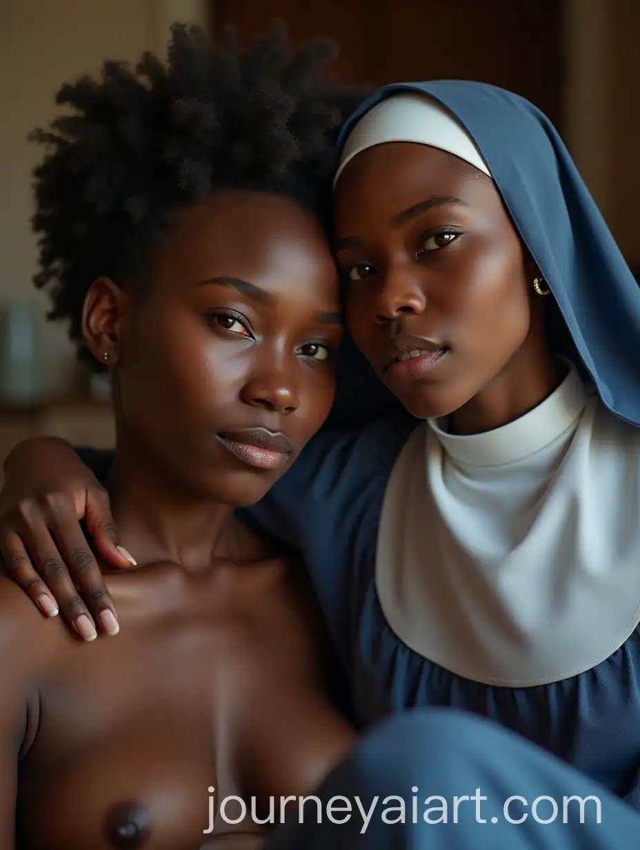 African-Girl-and-Nun-Sharing-a-Moment-in-a-Sunlit-Living-Room