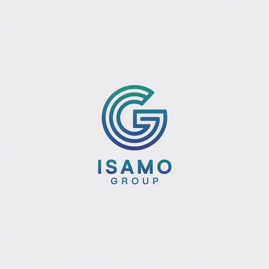 LOGO Design for ISAMO Group Minimalistic G with Fibonacci Spiral for Technology Industry