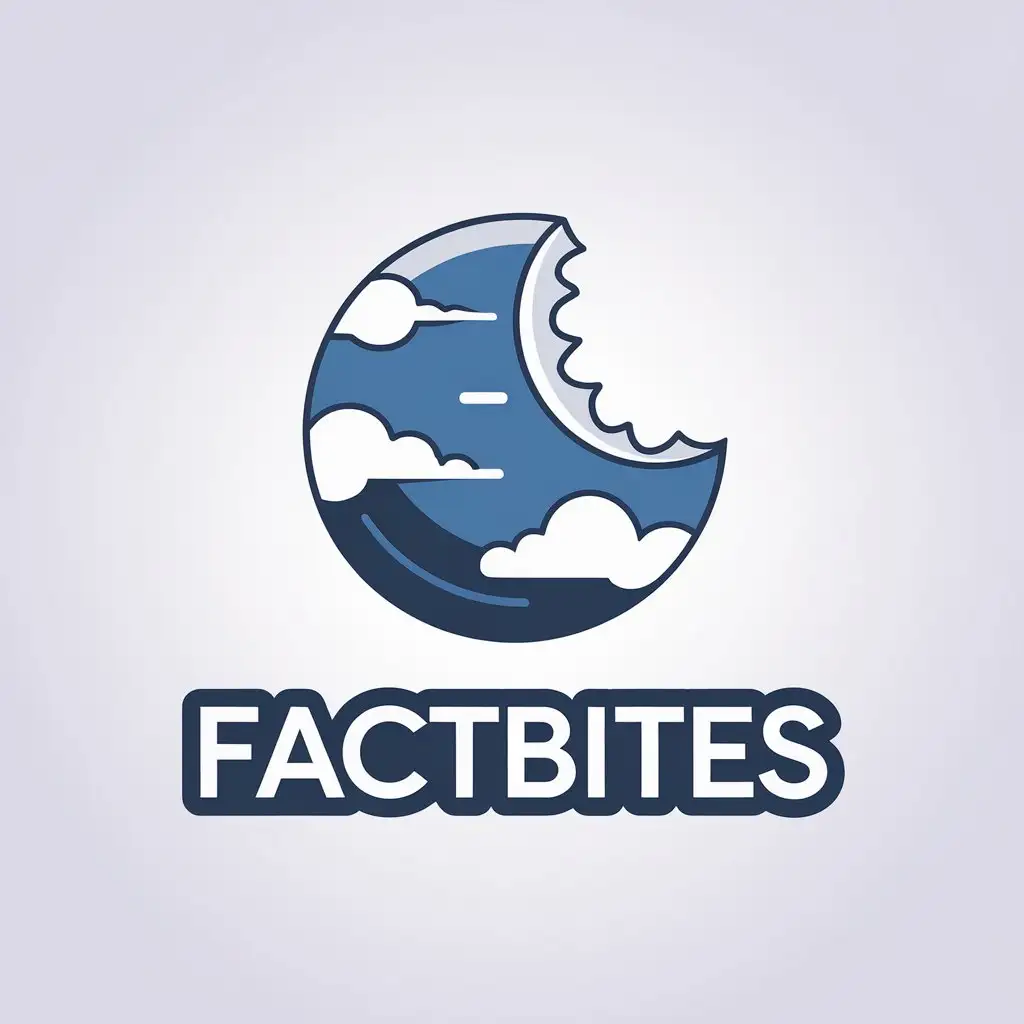 LOGO Design for FactBites Minimalist Planet with Text Clear Background