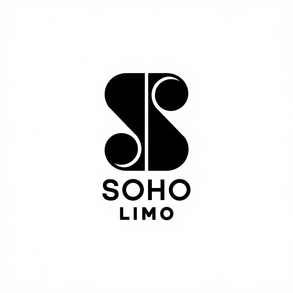 LOGO Design for SOHO Limo Sleek Black and Minimalist Abstract Shapes