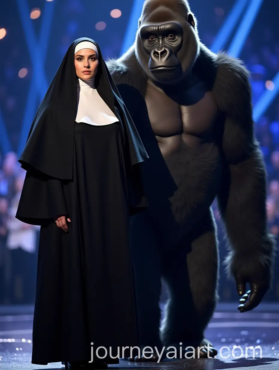 Catholic-Nun-and-Gorilla-on-Americas-Got-Talent-Stage